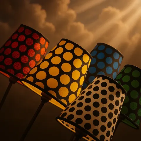 Five Diverse Ben Day Dot Lampshades