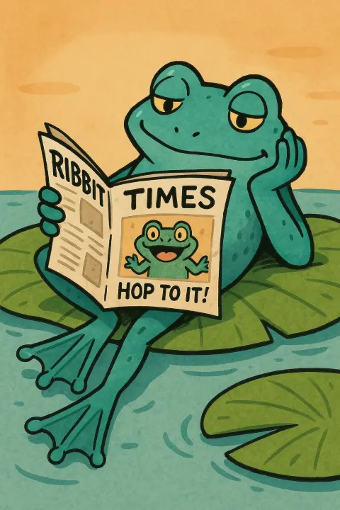 Image Brimming with Playfulness Features a Turquoise Frog