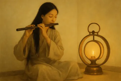 Quiet Melody of a Flute Drifts Gently Through the Air