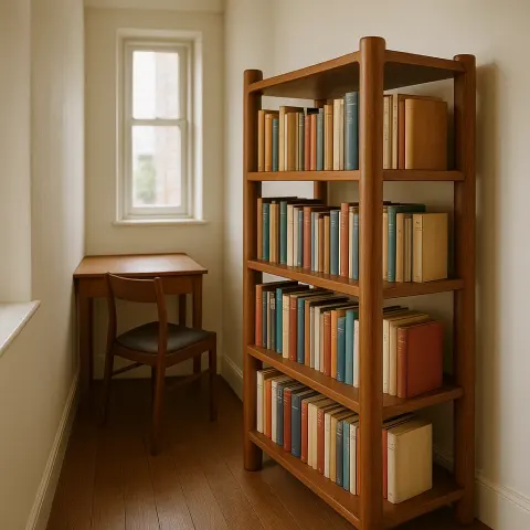 Books Were Arranged on the Rectangular Bookshelf