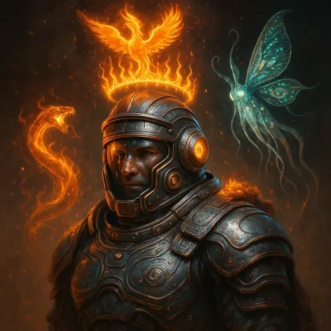 Roman Gladiator Wearing Futuristic Space Armor