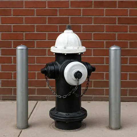 Black Fire Hydrant with a White Top