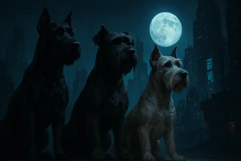 Three Diverse Giant Schnauzers