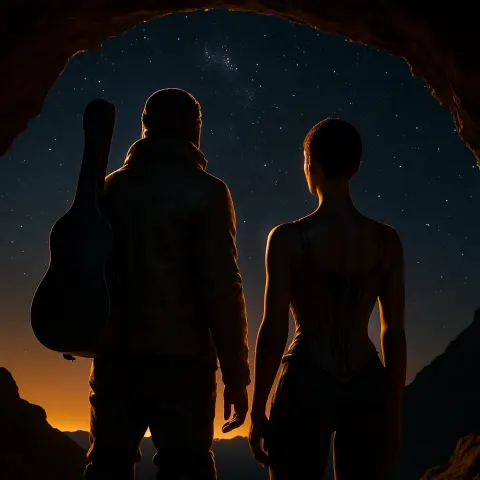 Naturally Framed by the Rugged Silhouette of a Cliff Overhang