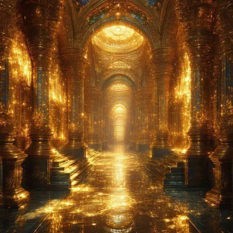 Fantasy Vault Aglow With Ethereal Gold