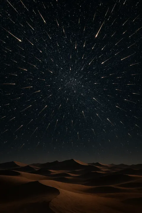 Vast Shower of Myriad Tiny Meteors Streaks