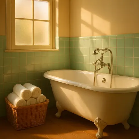 Tranquil Bathroom Features a Spotless