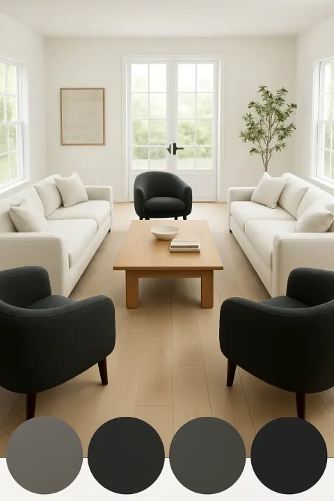 Two Refined 3-seater Sofas with Plush Cream Cushions Are Positioned