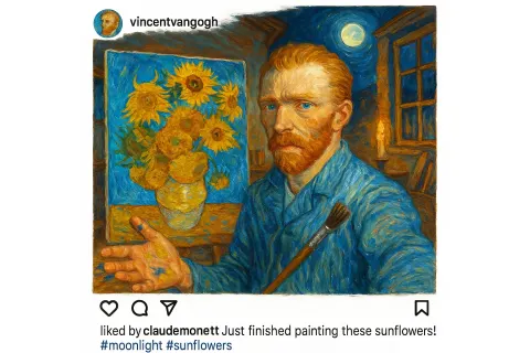 Imagine an Animated Instagram Post by Vincent Van Gogh