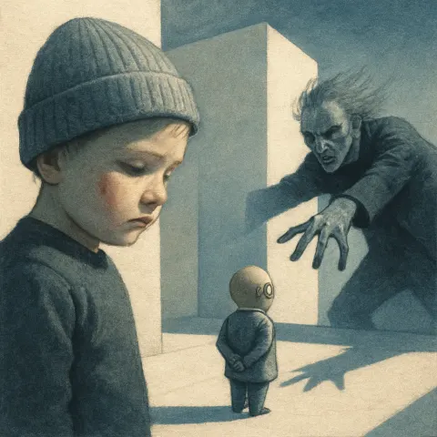 Contemplative Toddler in a Beanie