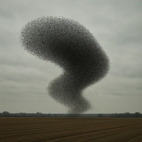 Vast Flock of Starlings Forms