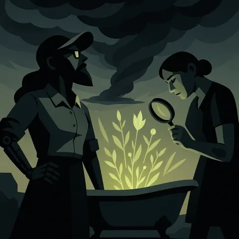 Iconic Scientist-type Female Figure in a Dress Shirt