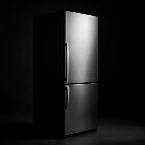 Single Satin Matte Chrome Bottom-freezer Refrigerator