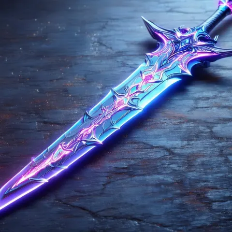 Futuristic Sword With Glowing Etched Blade