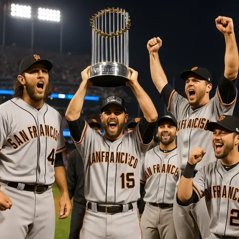 San Francisco Giants Players Celebrating their 2014 World Series Victory