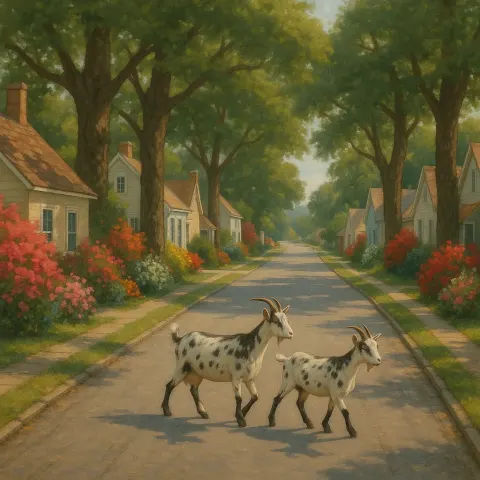 Tranquil Street in a Charming Small Town