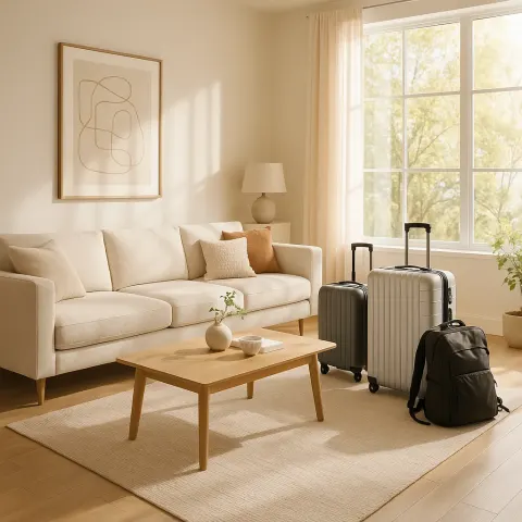 Spacious and Well-lit Living Room Features a Stylish Sectional Sofa