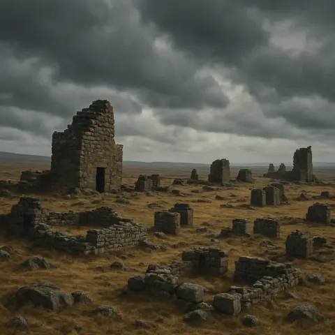 Numerous Ancient Stone Ruins Are Scattered Across a Vast