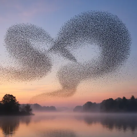 Vast Murmuration of Starlings Creates Dynamic