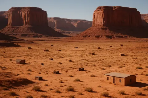 Sparse Scattering of Isolated Desert Dwellings Dots a Vast