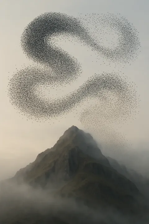 Vast Flock of Starlings Forms Dynamic