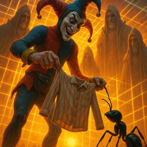 Towering Jester with a Visible Fanny Pack Dangles a Pajama
