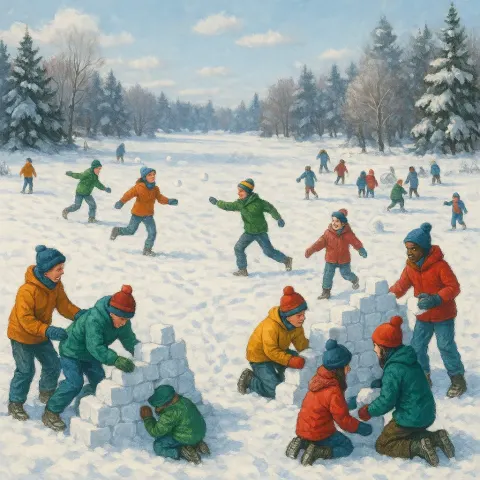 Amidst a Tranquil Winter Scene