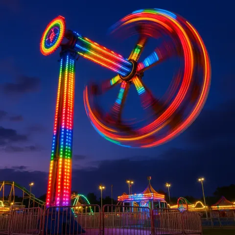 Describe a Thrilling Theme Park Attraction That Spins
