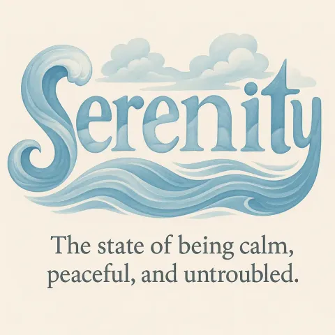 Typography Design for the Word "serenity"