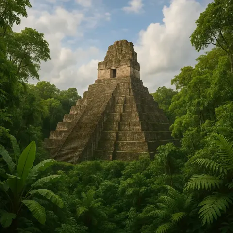 Historic Pyramid Built by the Ancient Mayans