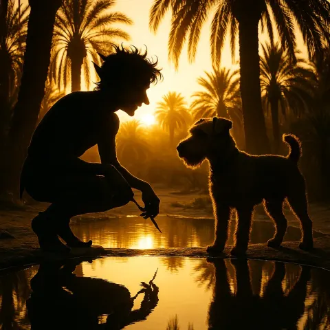 Puck and a Lakeland Terrier Together