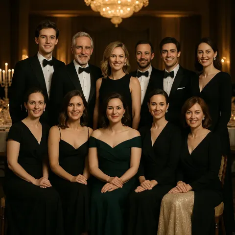 Collection of Well-dressed People Assembled for a Formal Photograph