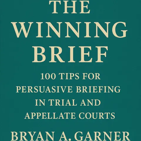 Teal Book Cover with the Title "The Winning Brief," Subtitle