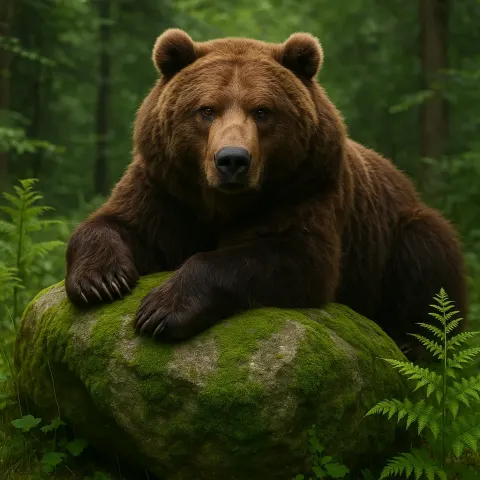 Giant Brown Bear with a Dense