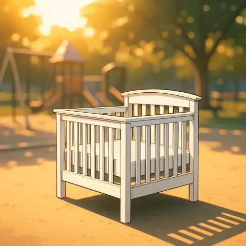 Single Monochromatic White Crib