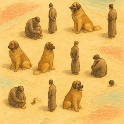 Bowed Contemplative Figure