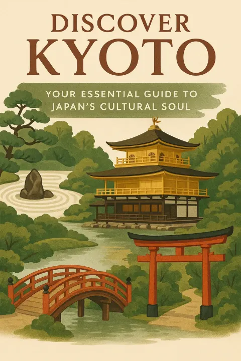 Captivating and Artistic Cover for a Travel Guide Named "Discover