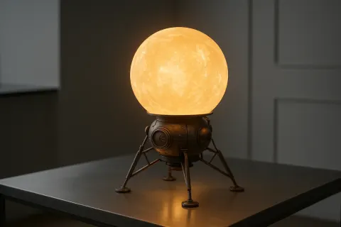 Highly Realistic 3D Rendering of a Futuristic Lamp