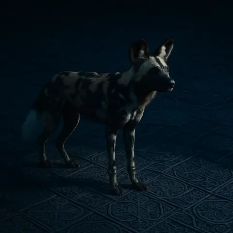Single African Hunting Dog
