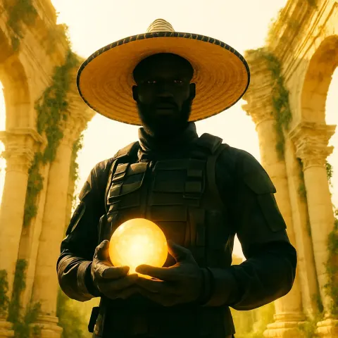 Infamous Middle Eastern Figure of Very Dark Ebony Skin