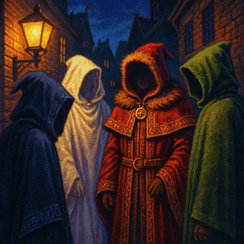 Gathered in the Gas-lamp Lit Narrow Alleys of a Victorian-era
