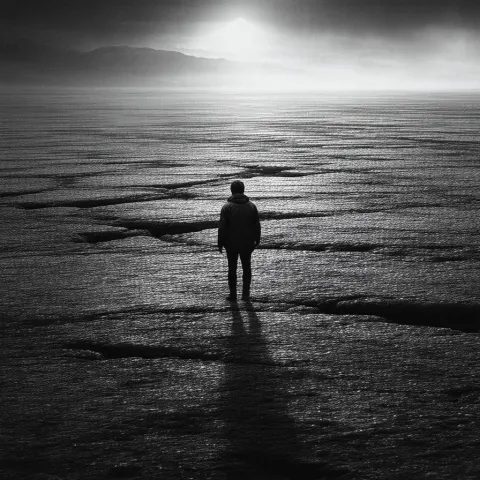 Lost in a Grainy Monochrome Vastness