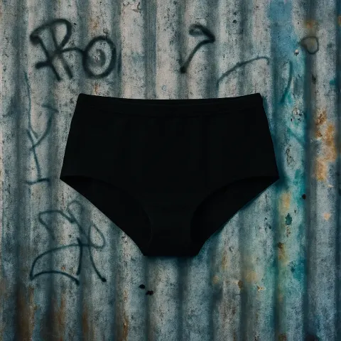 Jet Black Swimming Trunks Cast a Stark Silhouette