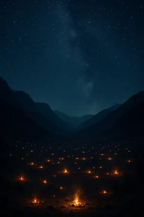 Myriad Distant Campfires Twinkle Across a Vast