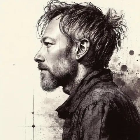 Thom Yorke Profile in Intricate Linework