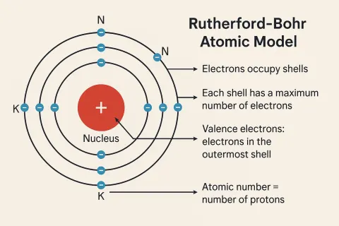 Diagram Illustrating the Rutherford-Bohr Atomic Model