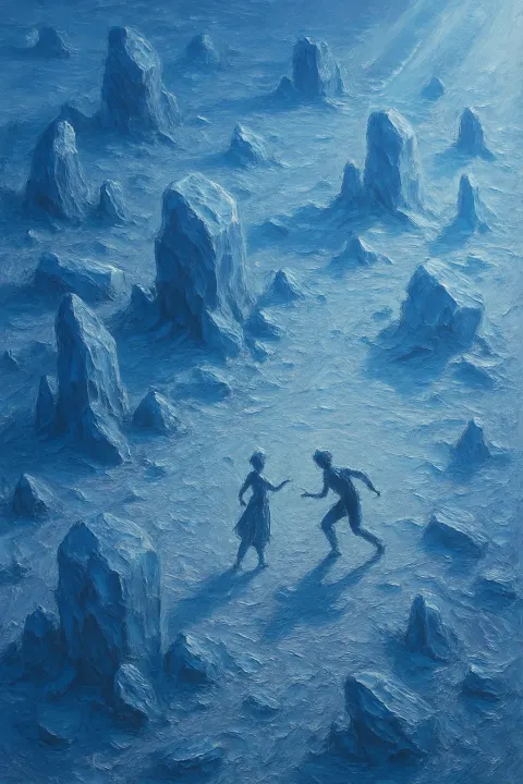 Two Diminutive Figures—one Suggesting a Graceful Posture