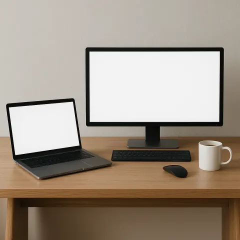 Workspace Featuring a Laptop