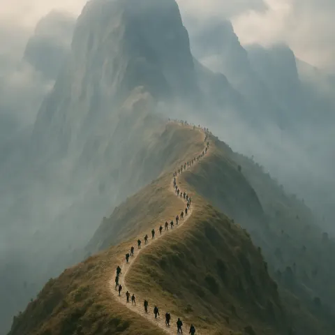 Many Distant Figures