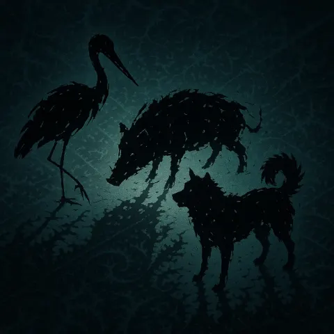 Coolly Backlit Silhouettes of a Black Stork